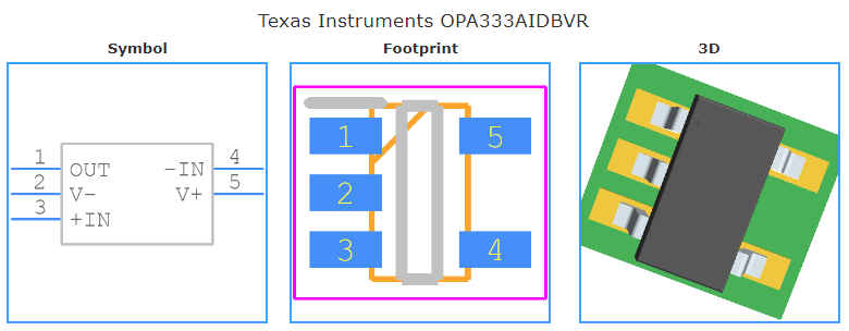 OPA333AIDBVR引脚图和PCB焊盘图