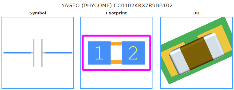 CC0402KRX7R9BB102引脚图和PCB焊盘图