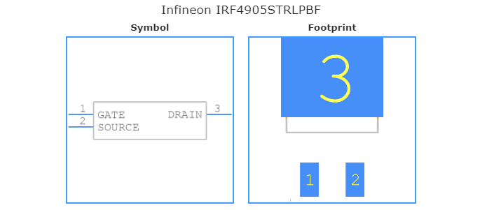 IRF4905STRLPBF引脚图和PCB焊盘图