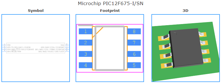 PIC12F675-I/SN引脚图