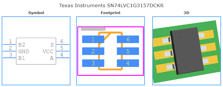 SN74LVC1G3157DCKR引脚图