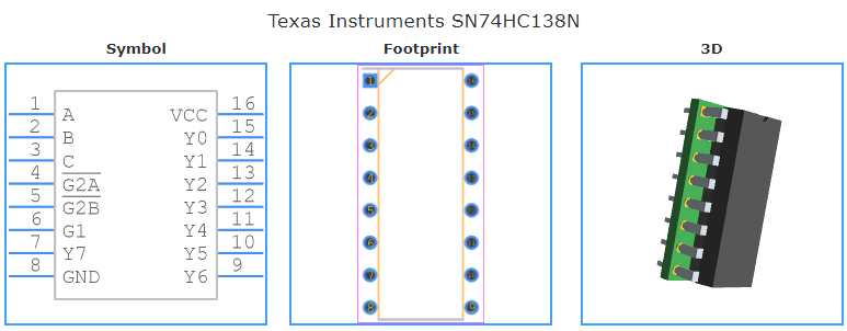 SN74HC138N引脚图