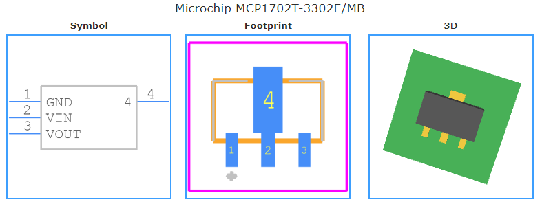 MCP1702T-3302E/MB引脚图