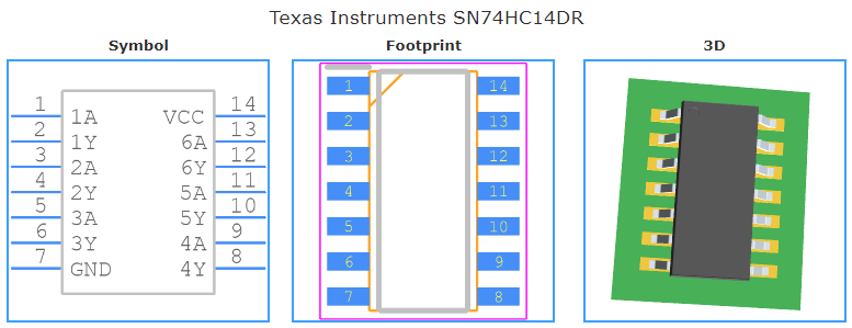 SN74HC14DR引脚图