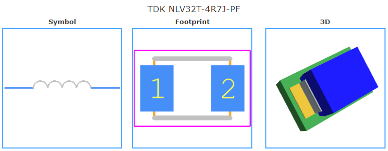 NLV32T-4R7J-PF引脚图和PCB焊盘图