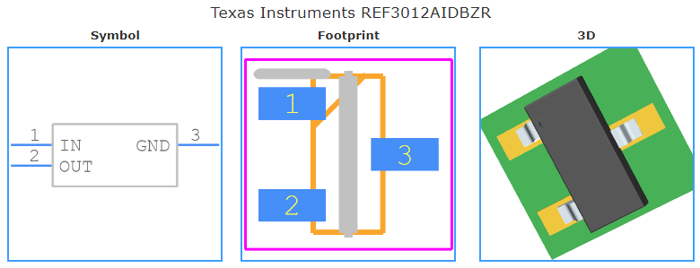REF3012AIDBZR引脚图和PCB焊盘图