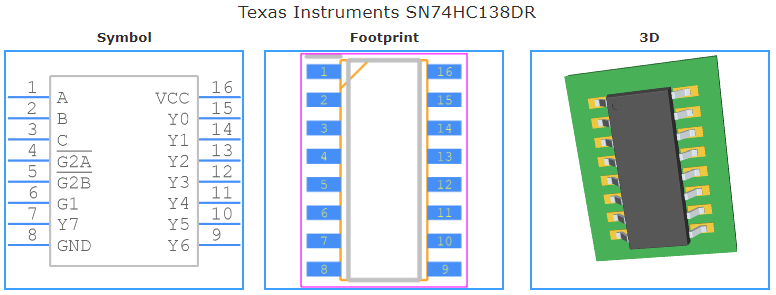 SN74HC138DR引脚图