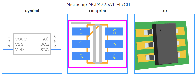 MCP4725A1T-E/CH引脚图