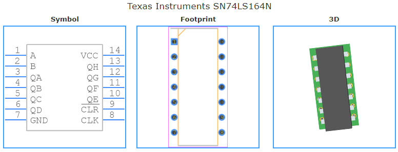 SN74LS164N引脚图