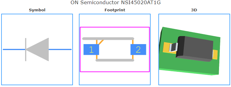 NSI45020AT1G引脚图和PCB焊盘图