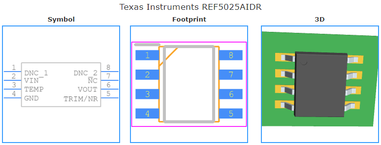 REF5025AIDR引脚图和PCB焊盘图