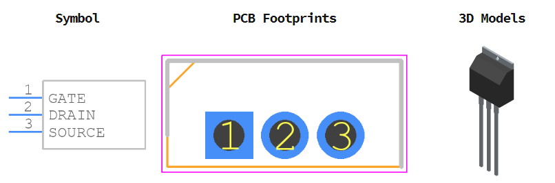 IRLB3034PBF引脚图和PCB焊盘图