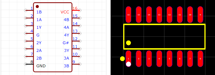 AM26C32IDR引脚图和PCB焊盘图