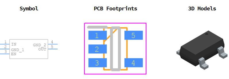 TPS78230DDCR引脚图和PCB焊盘图