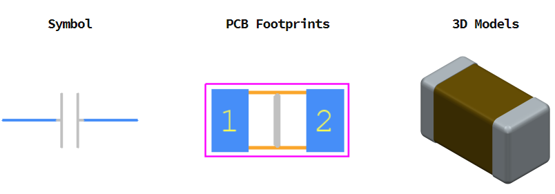 GRM31CR72A105KA01L引脚图和PCB焊盘图