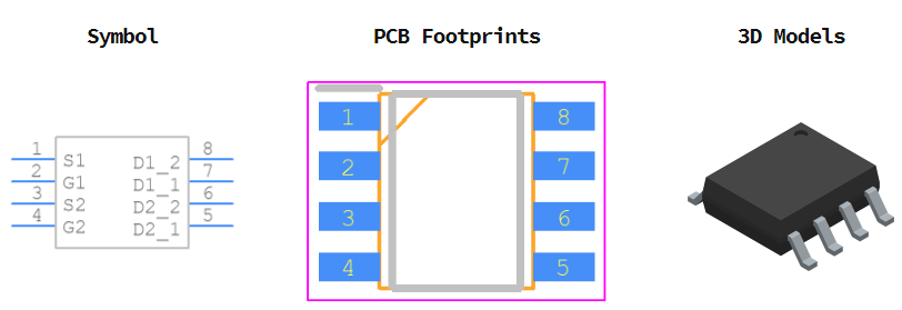IRF7316TRPBF引脚图和PCB焊盘图