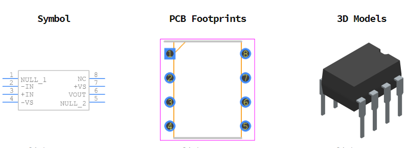 AD820ANZ引脚图和PCB焊盘图