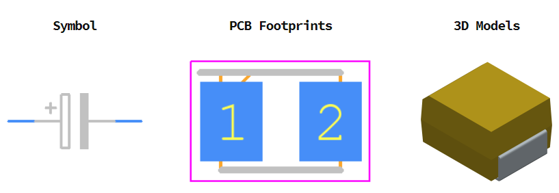 TAJB106M016RNJ引脚图和PCB焊盘图