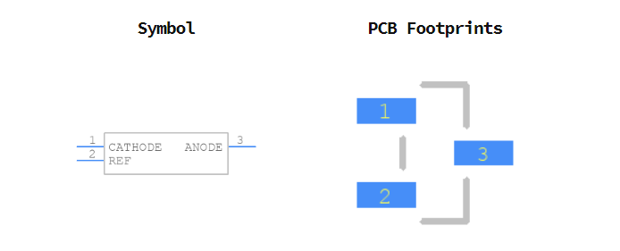 TL431ACDBZR引脚图和PCB焊盘图