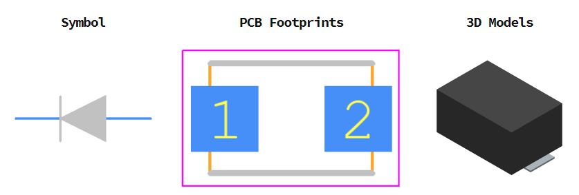 STTH112U引脚图和PCB焊盘图