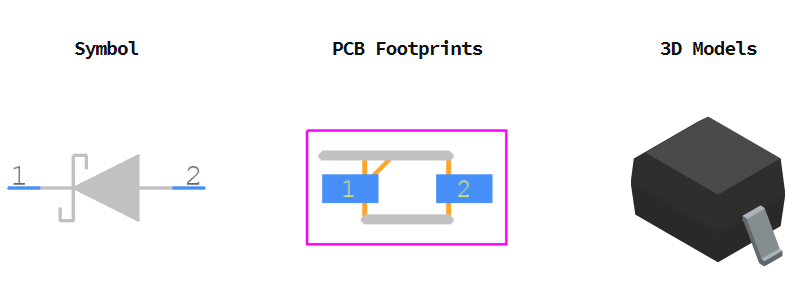 BAT60JFILM引脚图和PCB焊盘图