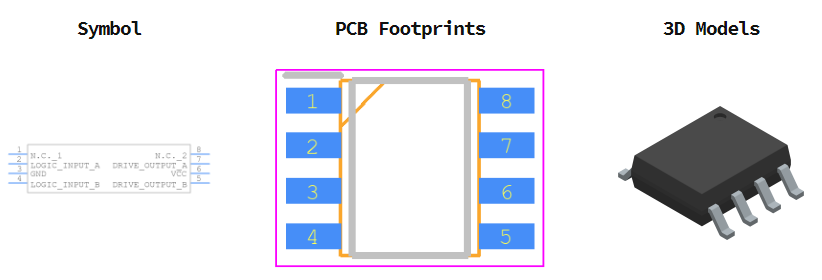 MC34152DG引脚图和PCB焊盘图