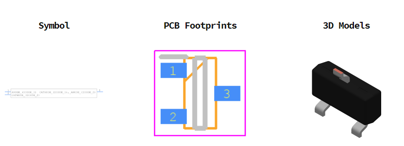 BAV23S引脚图和PCB焊盘图