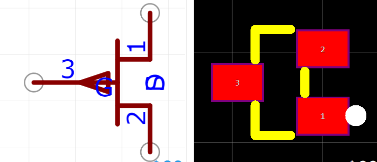 PMBFJ177,215引脚图和PCB焊盘图