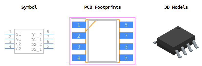 FDS8958A引脚图和PCB焊盘图