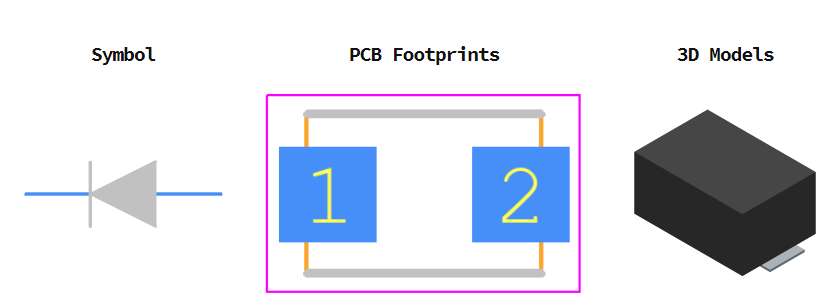 SMBJ5.0A引脚图和PCB焊盘图