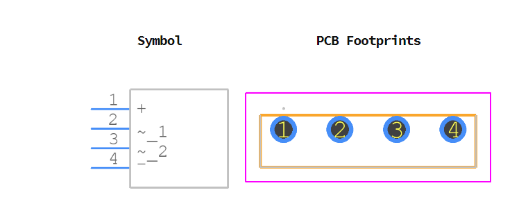 KBP206G引脚图和PCB焊盘图