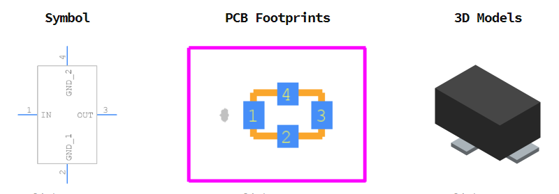NFM21PC474R1C3D引脚图和PCB焊盘图