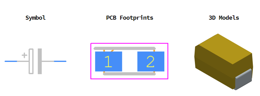 T491A226K010AT引脚图和PCB焊盘图