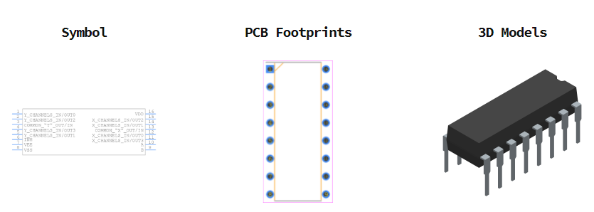 CD4052BE引脚图和PCB焊盘图