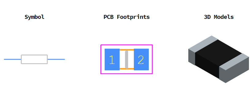 RC0805FR-072KL引脚图和PCB焊盘图