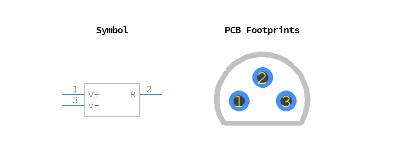 LM334Z/NOPB引脚图和PCB焊盘图