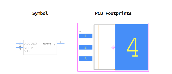 LM317D2TG引脚图和PCB焊盘图