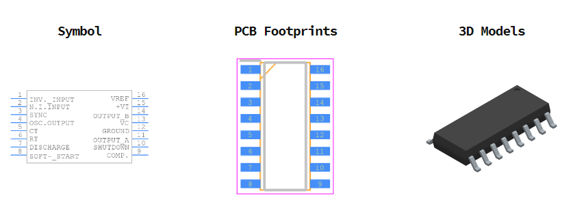 SG3525AP013TR引脚图和PCB焊盘图