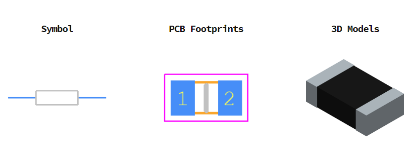 RC0805FR-071KL引脚图和PCB焊盘图