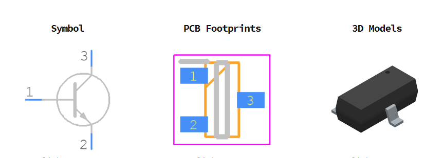 MMBTA42,215引脚图和PCB焊盘图