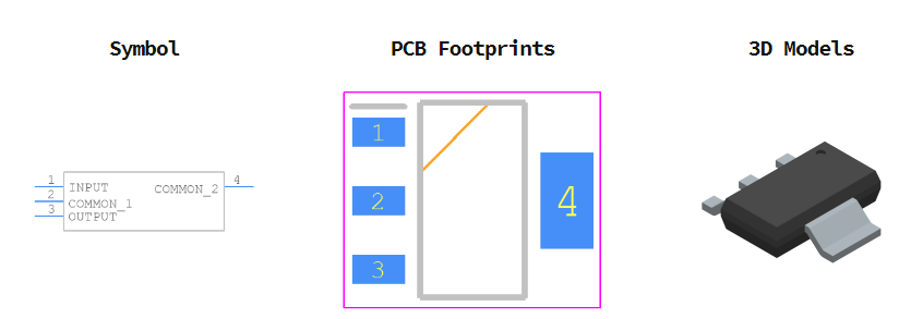 UA78M05IDCYR引脚图和PCB焊盘图