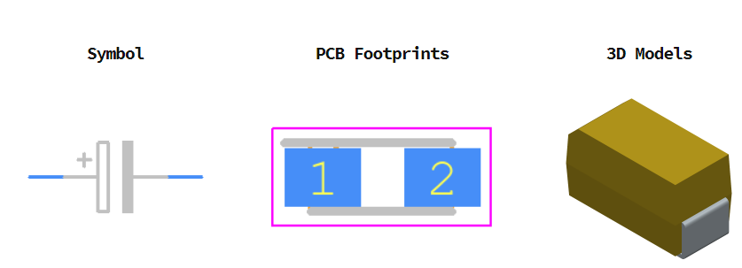 TAJA336K010RNJ引脚图和PCB焊盘图