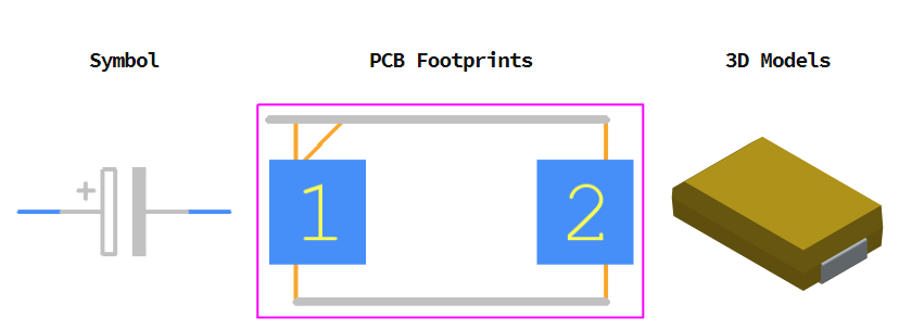 16TQC100MYF引脚图和PCB焊盘图