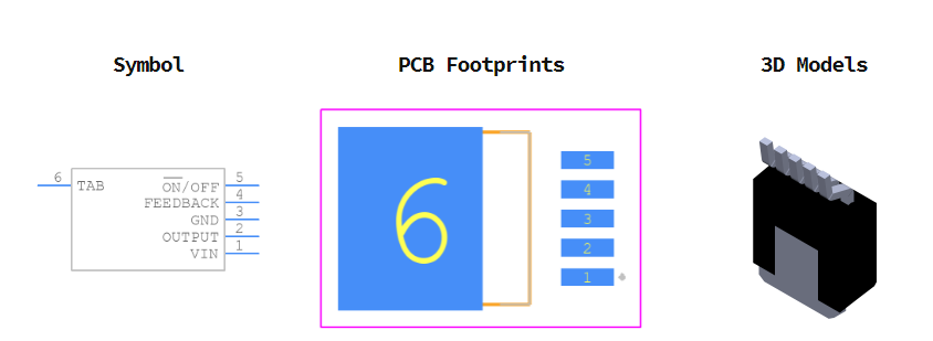 LM2596DSADJR4G引脚图和PCB焊盘图