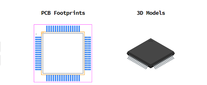 STM32F105R8T6引脚图和PCB焊盘图