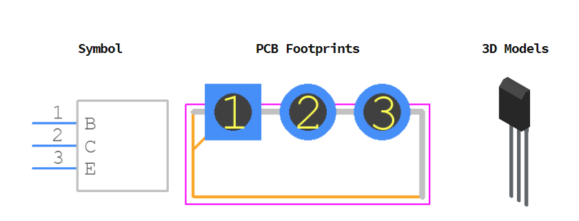 BD135引脚图和PCB焊盘图
