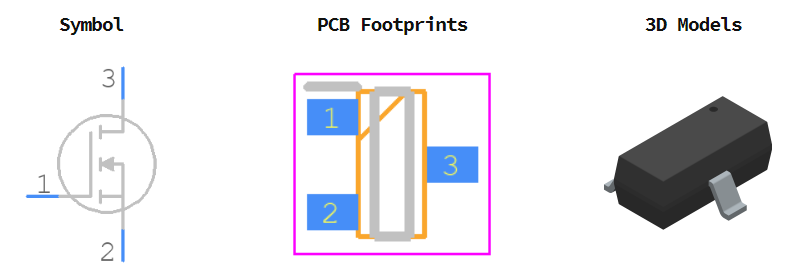 2N7002K引脚图和PCB焊盘图