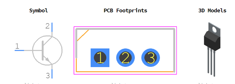 TIP121引脚图和PCB焊盘图