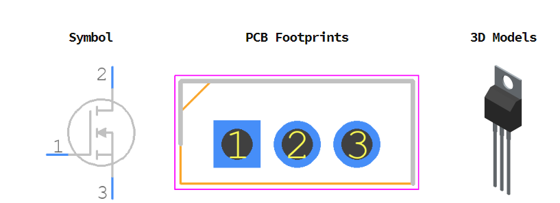 SPP20N60C3XKSA1引脚图和PCB焊盘图