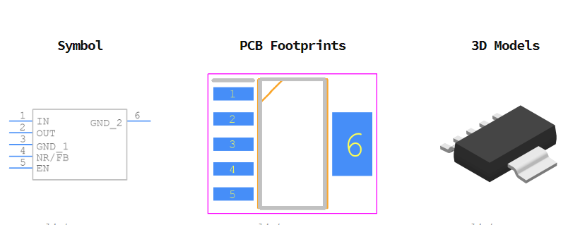 TPS73733DCQ引脚图和PCB焊盘图
